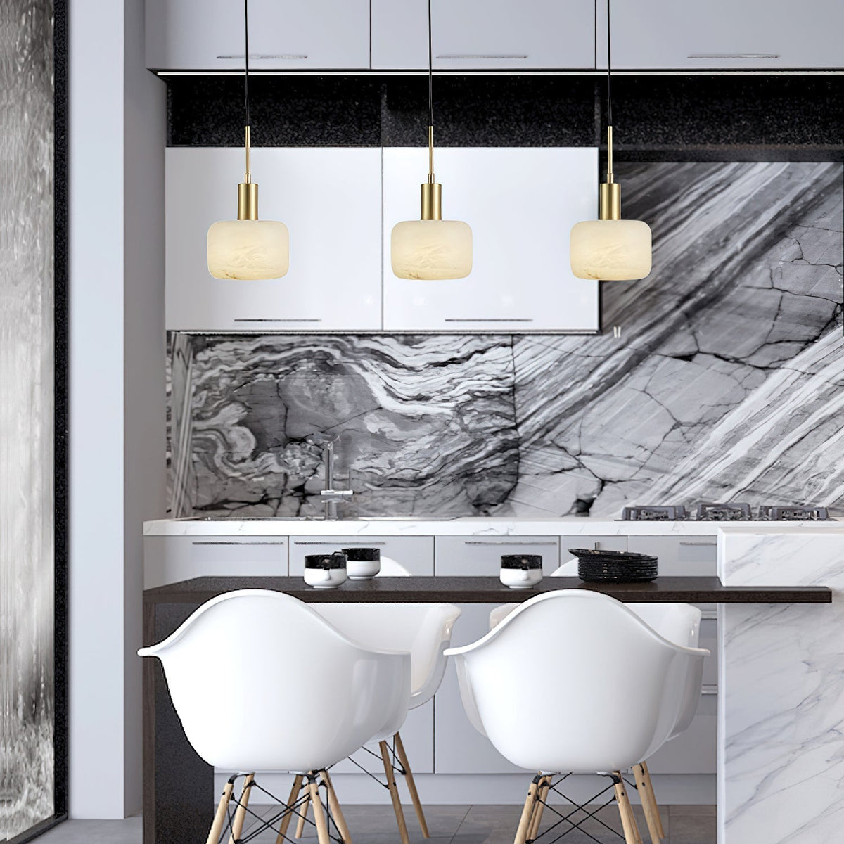 Eliriel Petite Suspension en Albâtre Naturel - Neutralighting