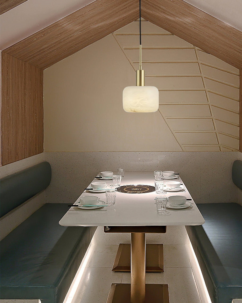 Eliriel Petite Suspension en Albâtre Naturel - Neutralighting