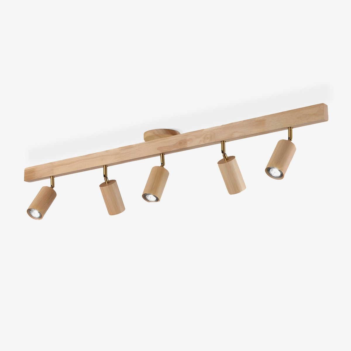 Solara Plafonnier poutre en bois naturel avec spot - Neutralighting