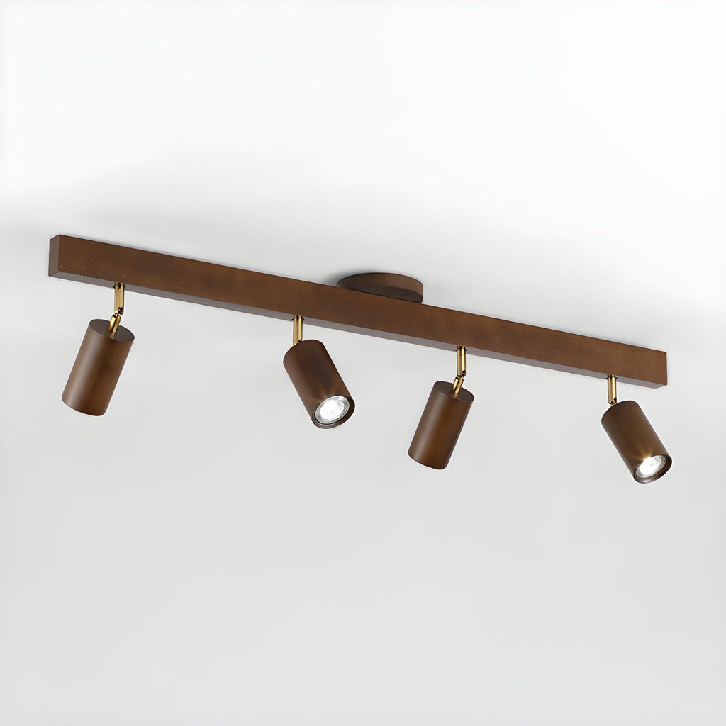 Solara Plafonnier poutre en bois naturel avec spot - Neutralighting