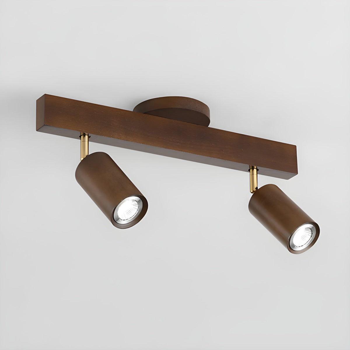 Solara Plafonnier poutre en bois naturel avec spot - Neutralighting