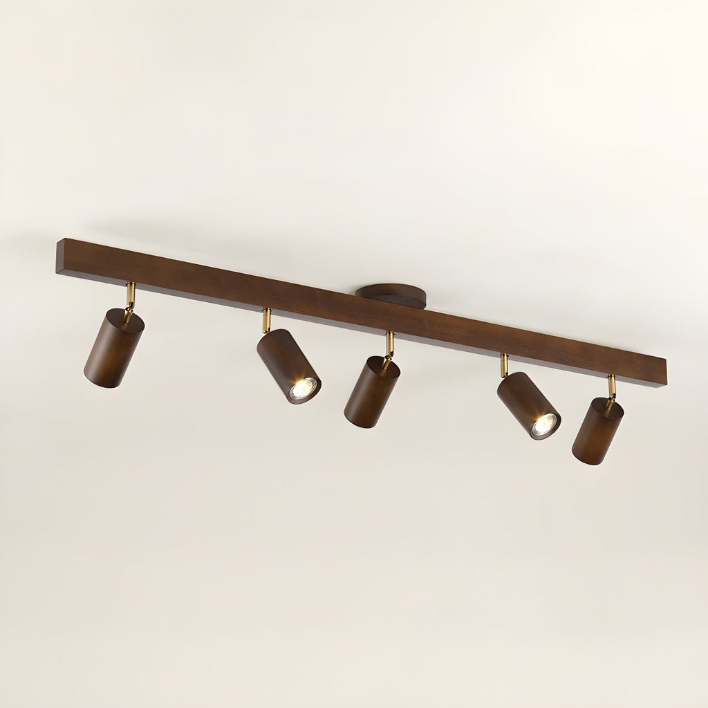 Solara Plafonnier poutre en bois naturel avec spot - Neutralighting