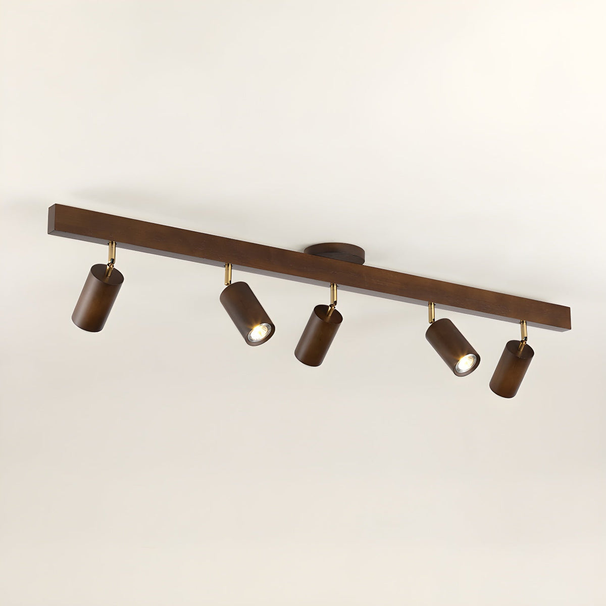 Solara Plafonnier poutre en bois naturel avec spot - Neutralighting