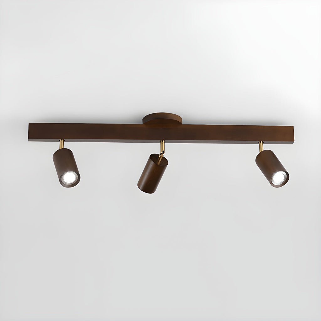 Solara Plafonnier poutre en bois naturel avec spot - Neutralighting