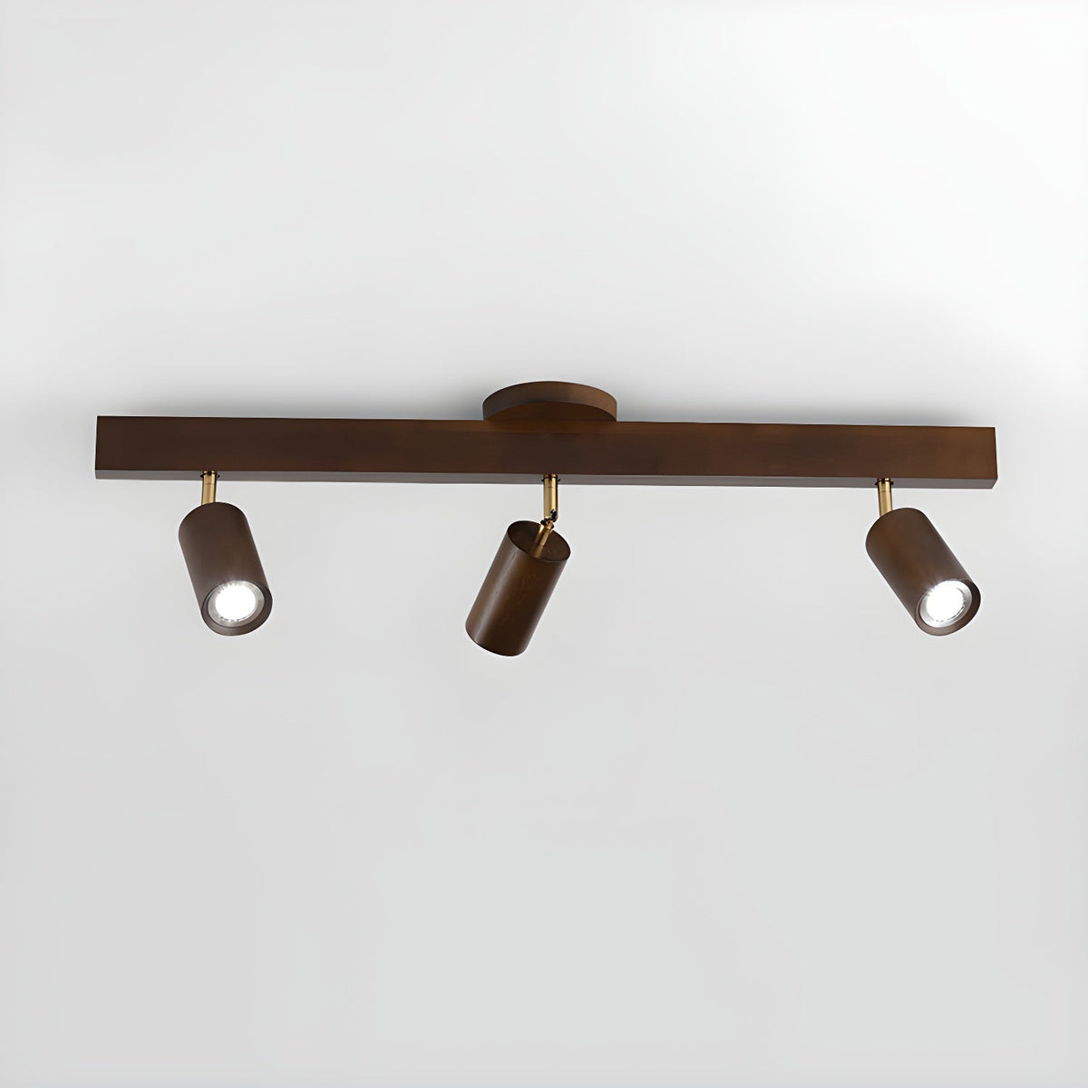 Solara Plafonnier poutre en bois naturel avec spot - Neutralighting