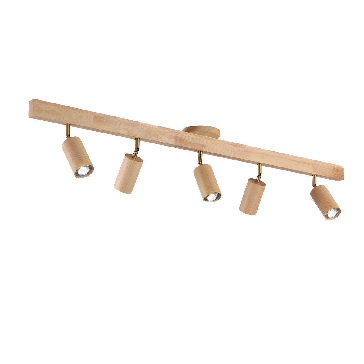 Solara Plafonnier poutre en bois naturel avec spot - Neutralighting