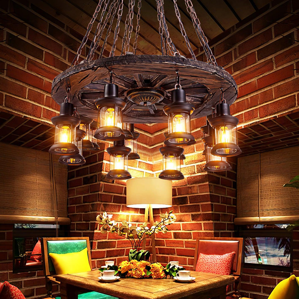 Aurzorir Chandelier Bois Vintage - Neutralighting