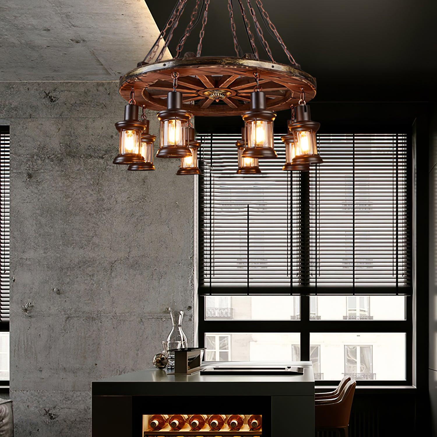 Aurzorir Chandelier Bois Vintage - Neutralighting