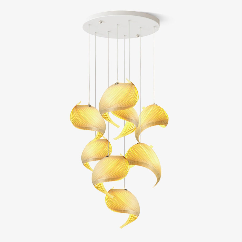 Cumiror Postmoderne Luxe Coquille Bois Bois Pendentif Lumière - Neutralighting