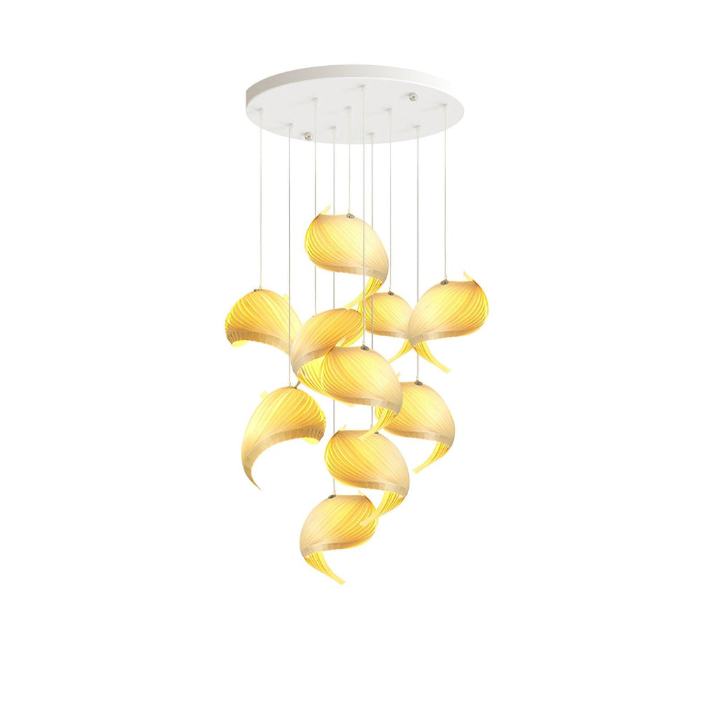 Cumiror Postmoderne Luxe Coquille Bois Bois Pendentif Lumière - Neutralighting