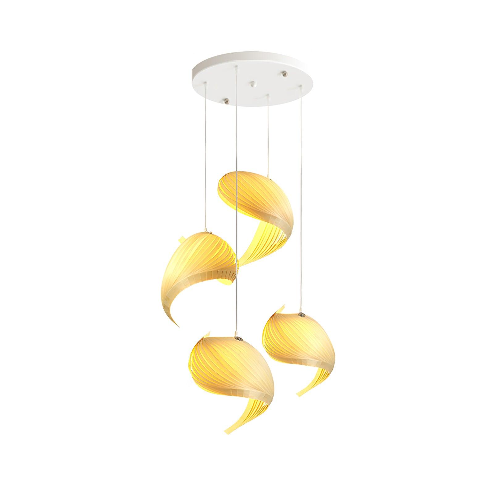 Cumiror Postmoderne Luxe Coquille Bois Bois Pendentif Lumière - Neutralighting