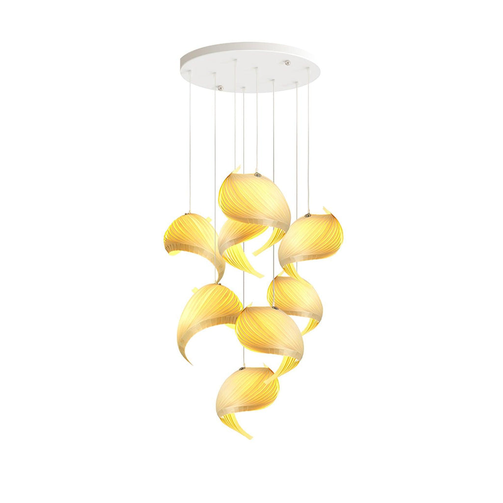 Cumiror Postmoderne Luxe Coquille Bois Bois Pendentif Lumière - Neutralighting