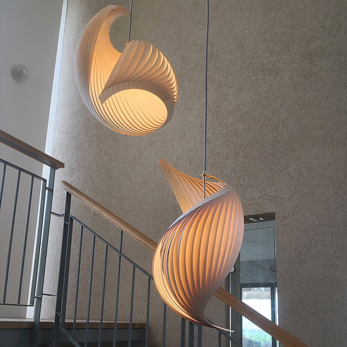 Cumiror Postmoderne Luxe Coquille Bois Bois Pendentif Lumière - Neutralighting