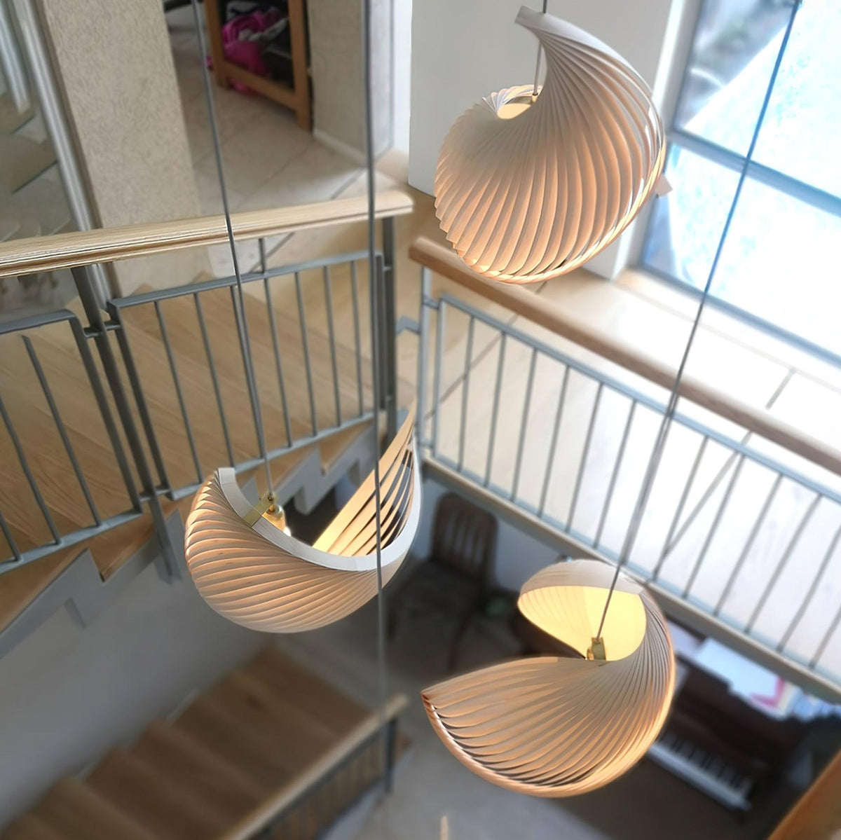 Cumiror Postmoderne Luxe Coquille Bois Bois Pendentif Lumière - Neutralighting