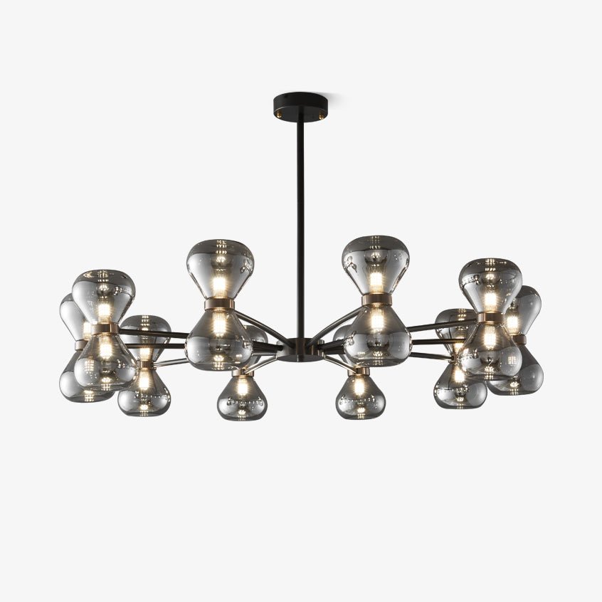 Lustra Chandelier Cadre Noir Verre Fumé Audacieux - Neutralighting