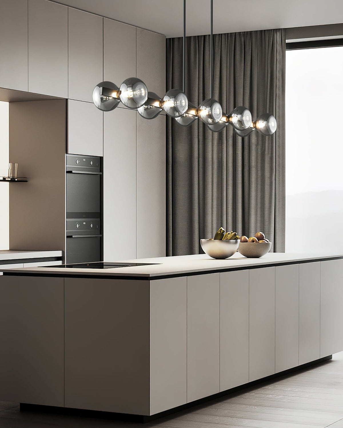 Lustra Chandelier Cadre Noir Verre Fumé Audacieux - Neutralighting
