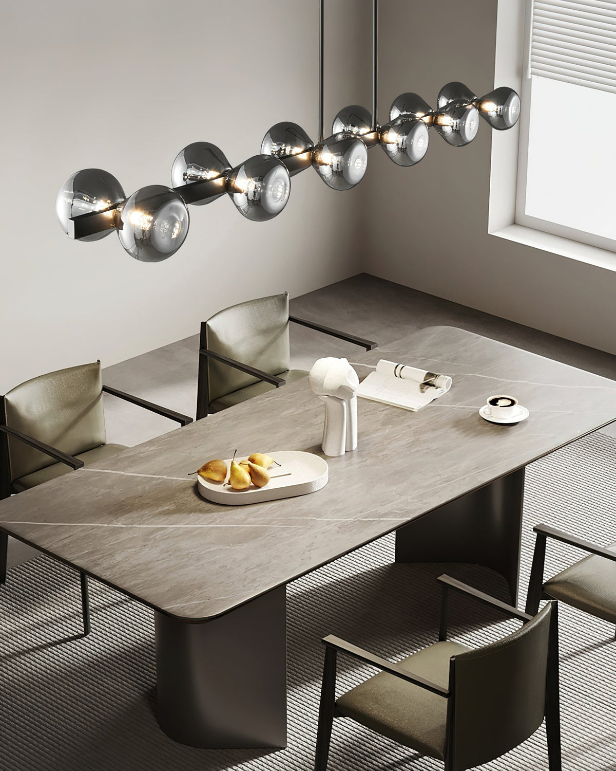 Lustra Chandelier Cadre Noir Verre Fumé Audacieux - Neutralighting