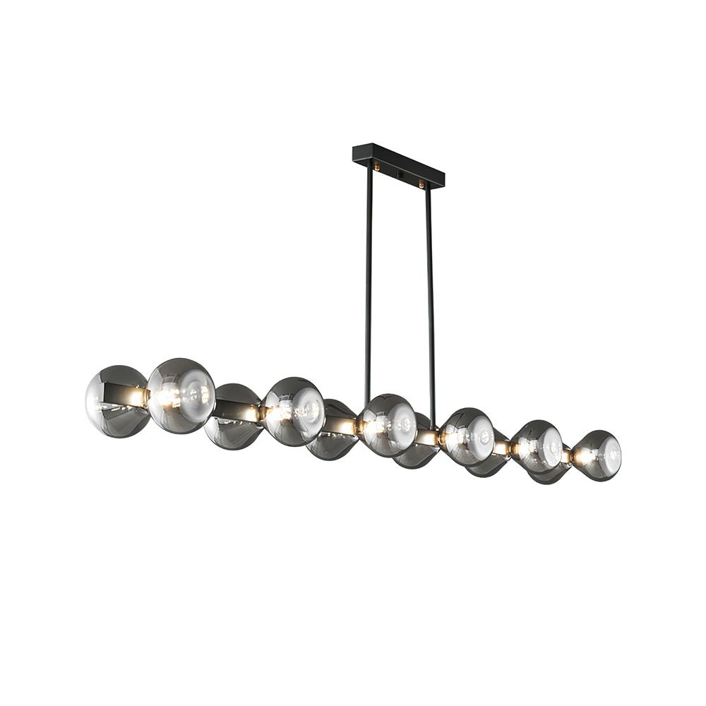 Lustra Chandelier Cadre Noir Verre Fumé Audacieux - Neutralighting