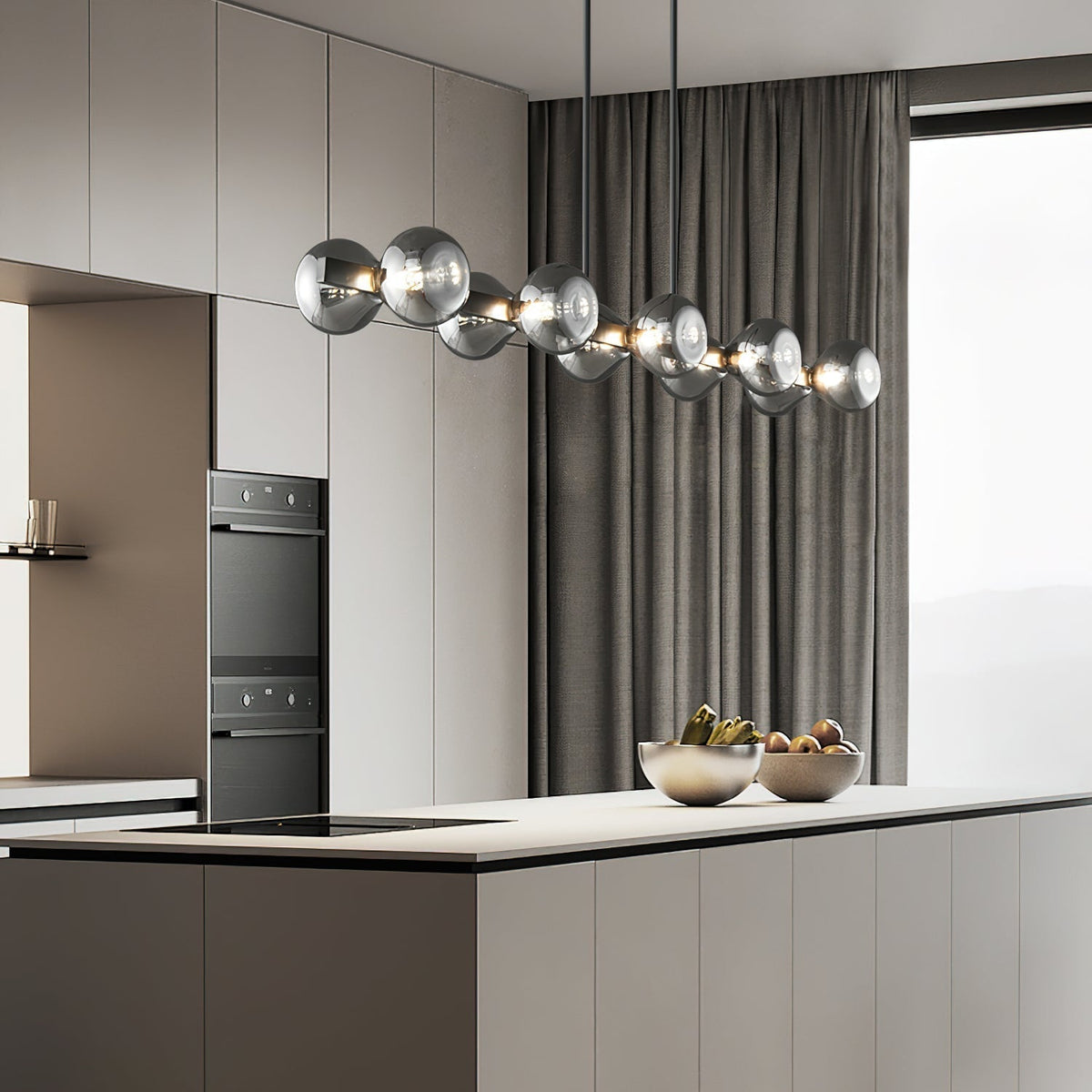 Lustra Chandelier Cadre Noir Verre Fumé Audacieux - Neutralighting