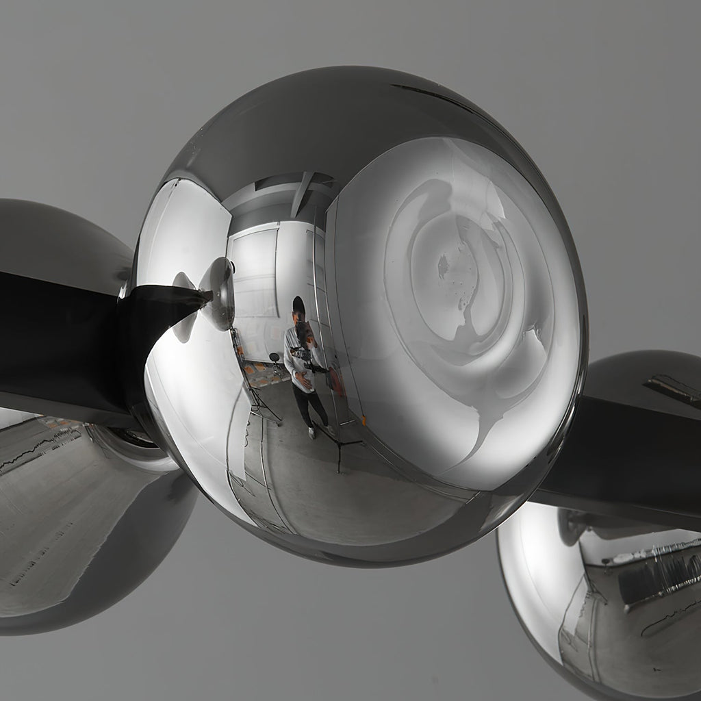 Lustra Chandelier Cadre Noir Verre Fumé Audacieux - Neutralighting