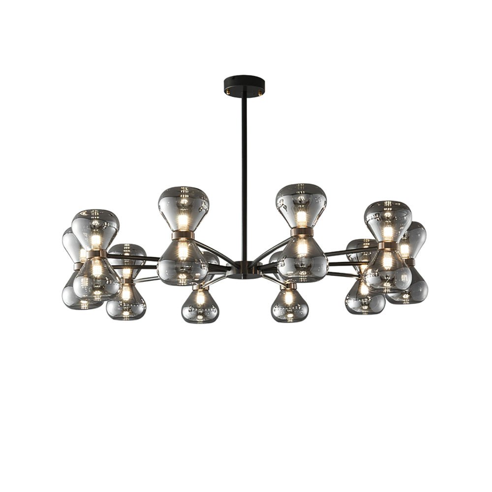 Lustra Chandelier Cadre Noir Verre Fumé Audacieux - Neutralighting