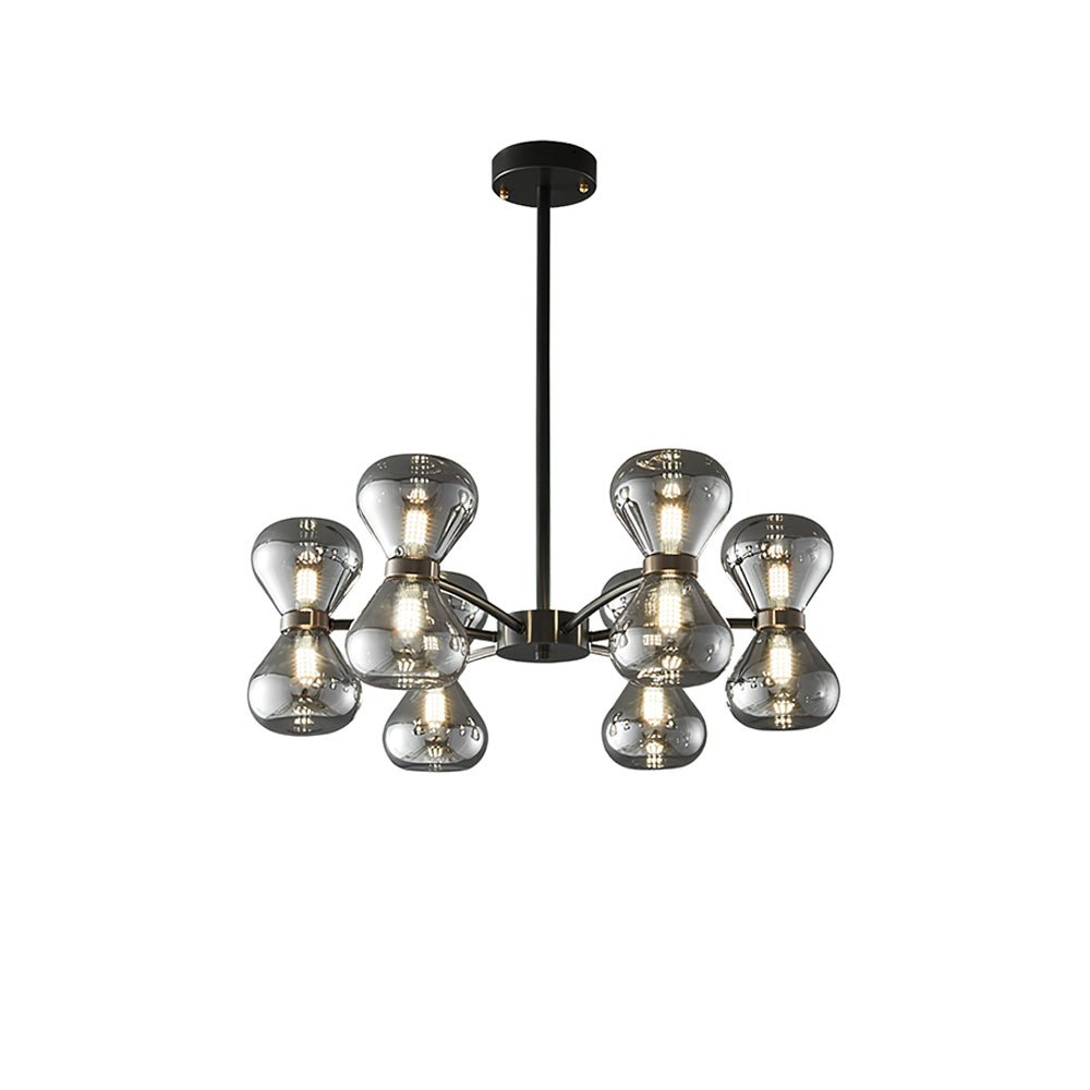 Lustra Chandelier Cadre Noir Verre Fumé Audacieux - Neutralighting