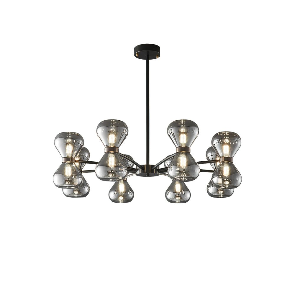 Lustra Chandelier Cadre Noir Verre Fumé Audacieux - Neutralighting
