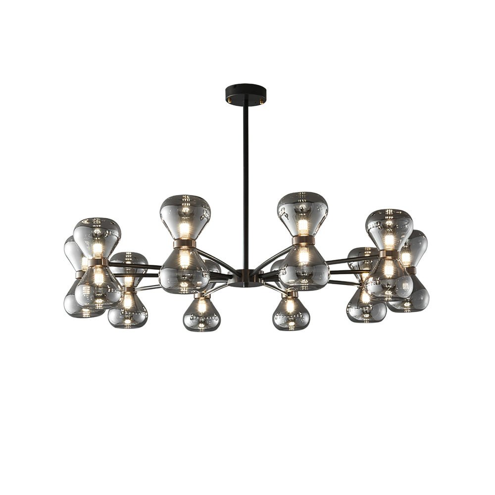 Lustra Chandelier Cadre Noir Verre Fumé Audacieux - Neutralighting