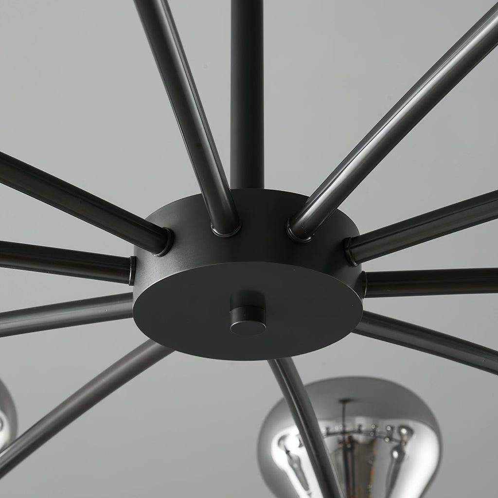 Lustra Chandelier Cadre Noir Verre Fumé Audacieux - Neutralighting