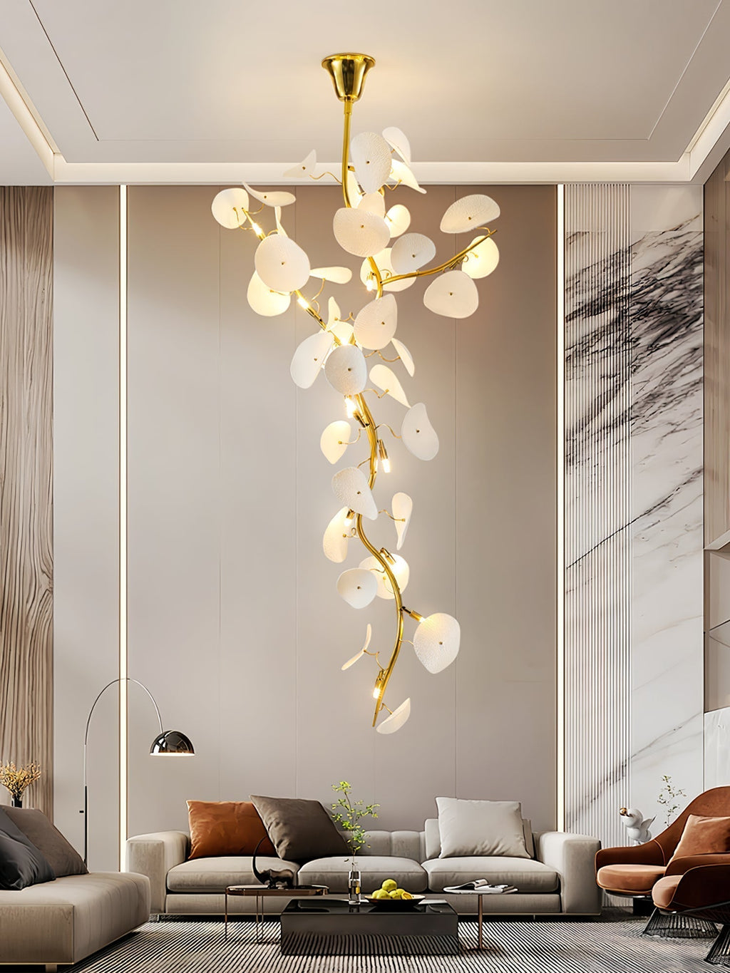 Orthair Chandelier en Céramique et Laiton Branche - Neutralighting