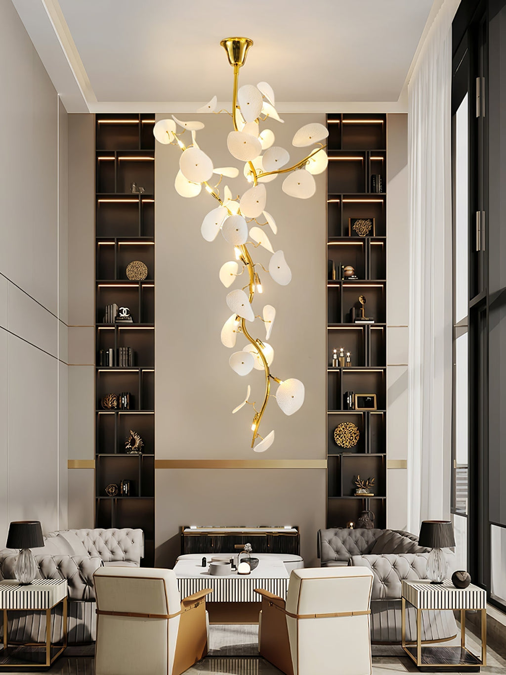 Orthair Chandelier en Céramique et Laiton Branche - Neutralighting