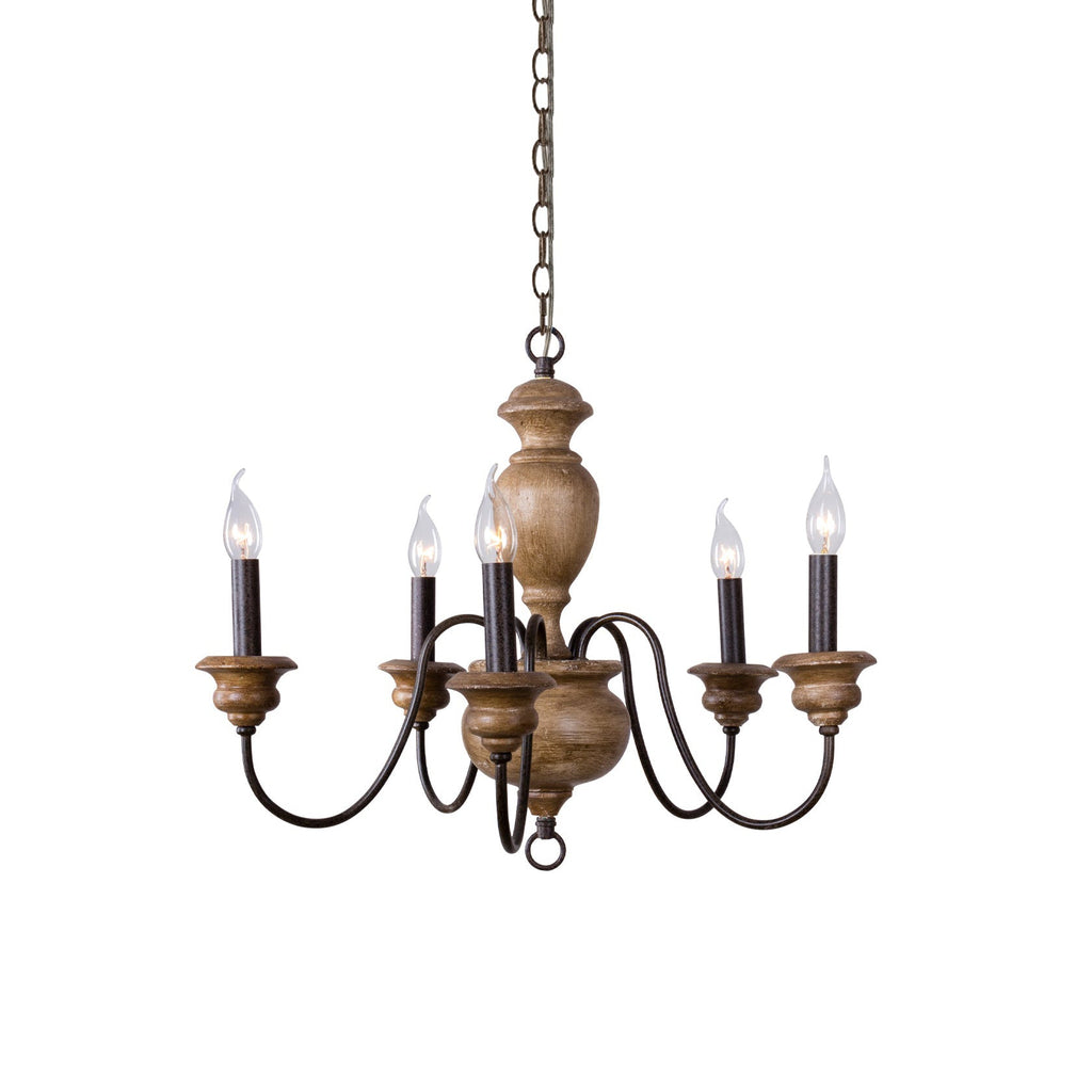 Evvine Lustre Vintage Industriel en Bois et Métal - Neutralighting