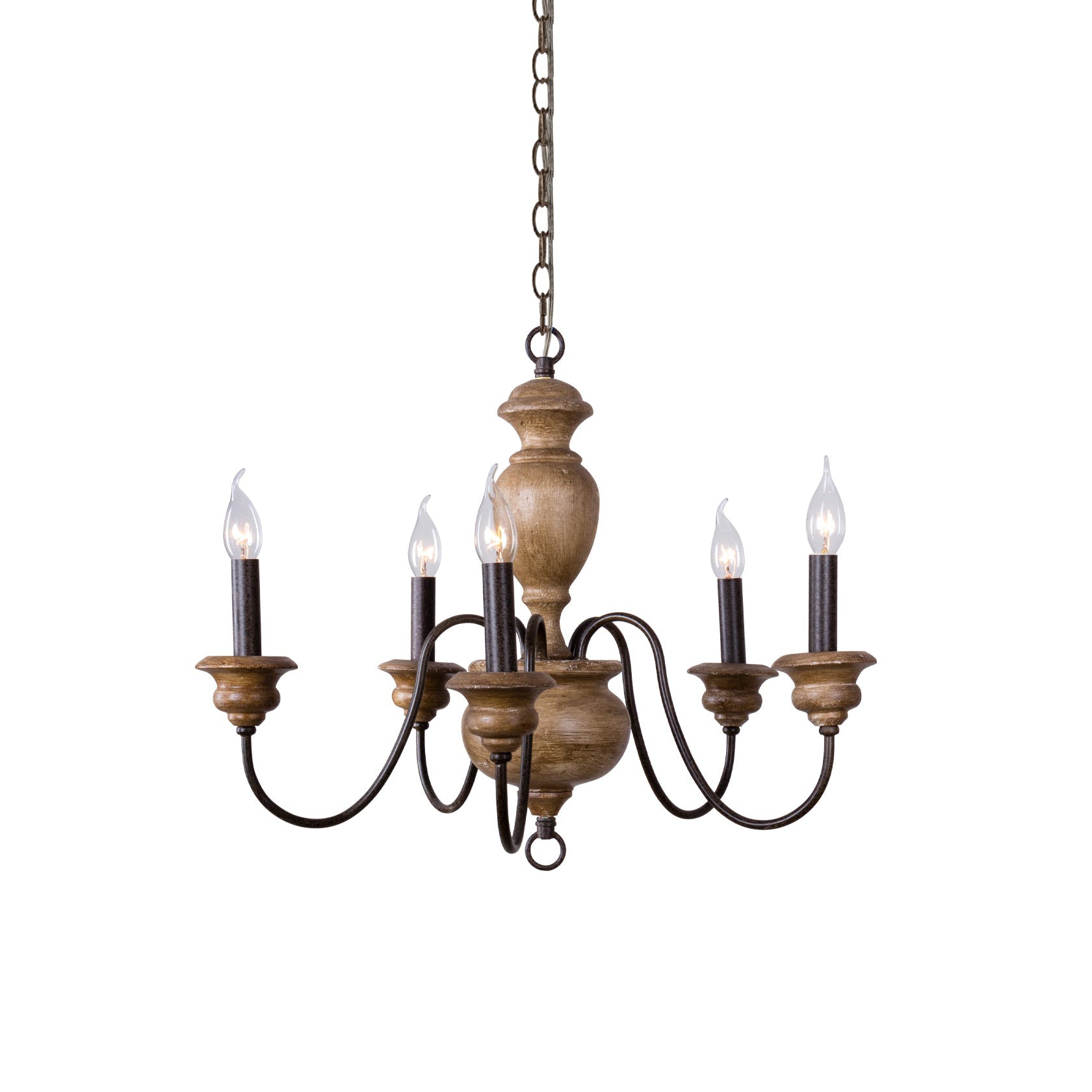 Evvine Lustre Vintage Industriel en Bois et Métal - Neutralighting