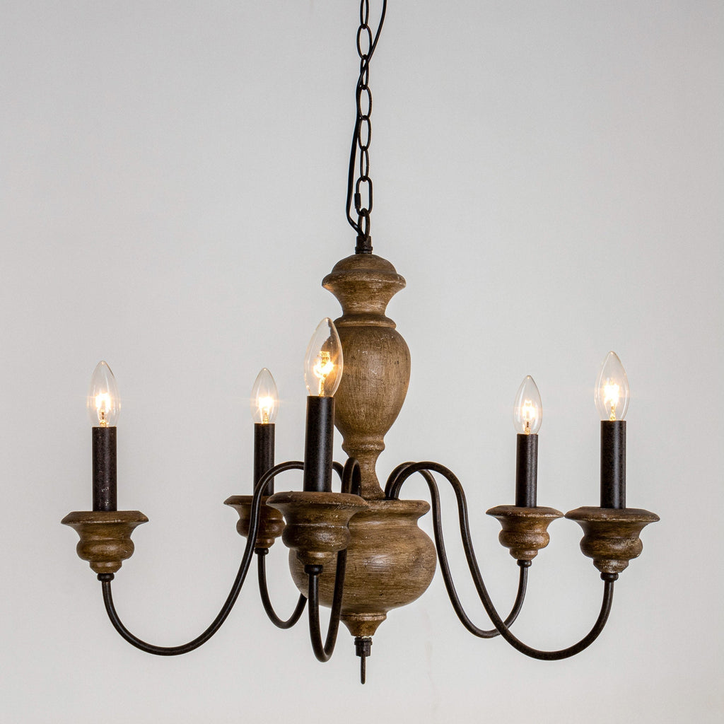 Evvine Lustre Vintage Industriel en Bois et Métal - Neutralighting