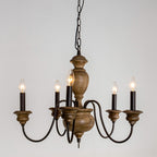 Evvine Lustre Vintage Industriel en Bois et Métal - Neutralighting