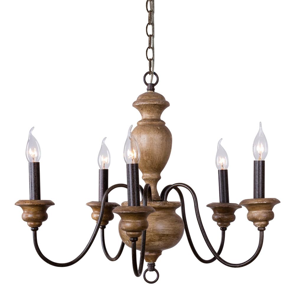 Evvine Lustre Vintage Industriel en Bois et Métal - Neutralighting