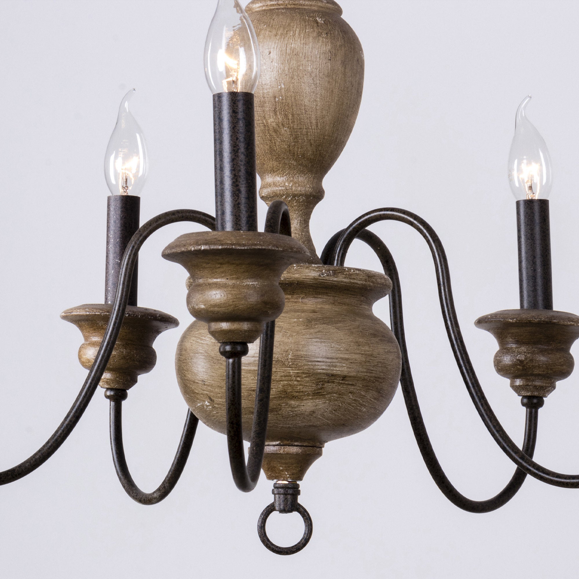 Evvine Lustre Vintage Industriel en Bois et Métal - Neutralighting