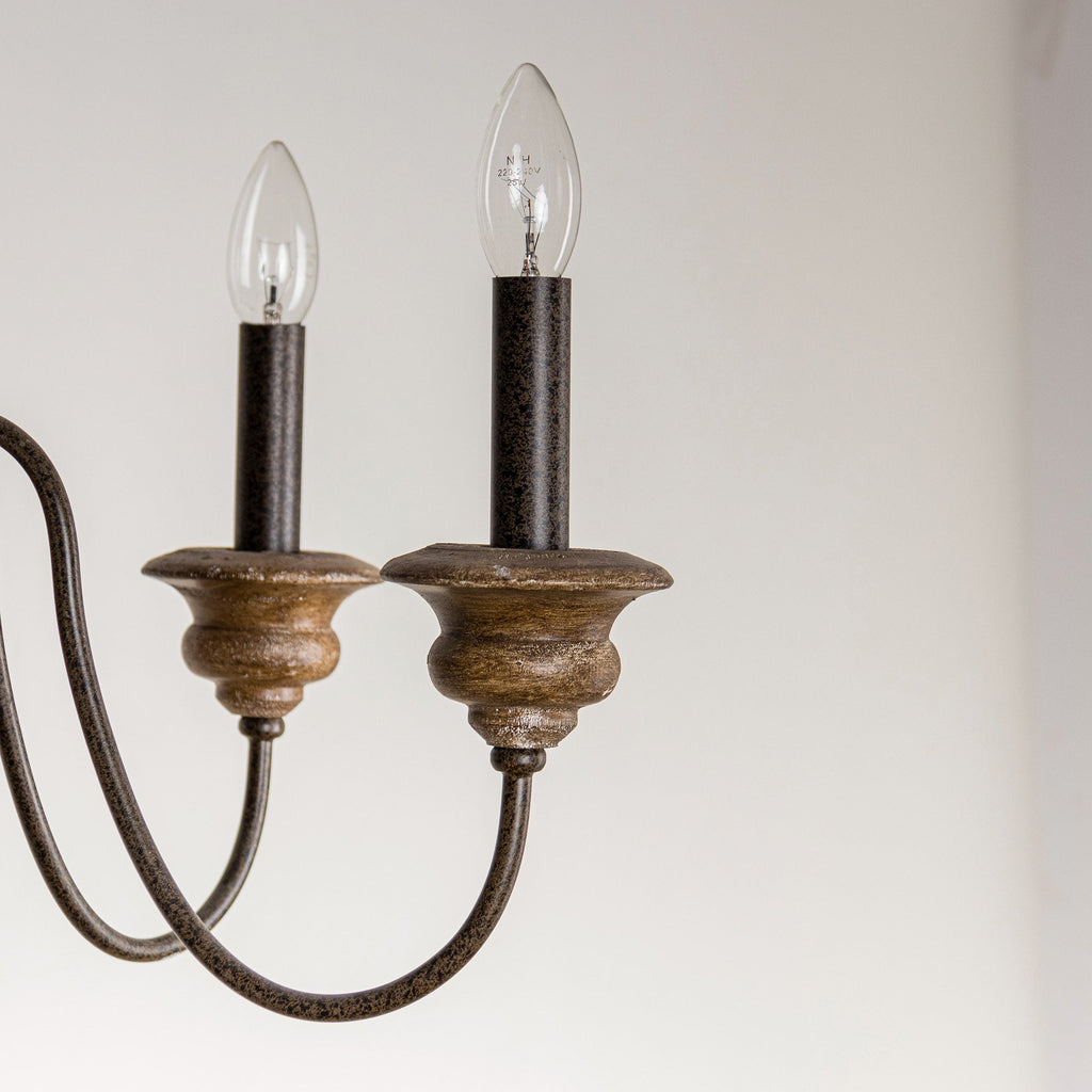 Evvine Lustre Vintage Industriel en Bois et Métal - Neutralighting
