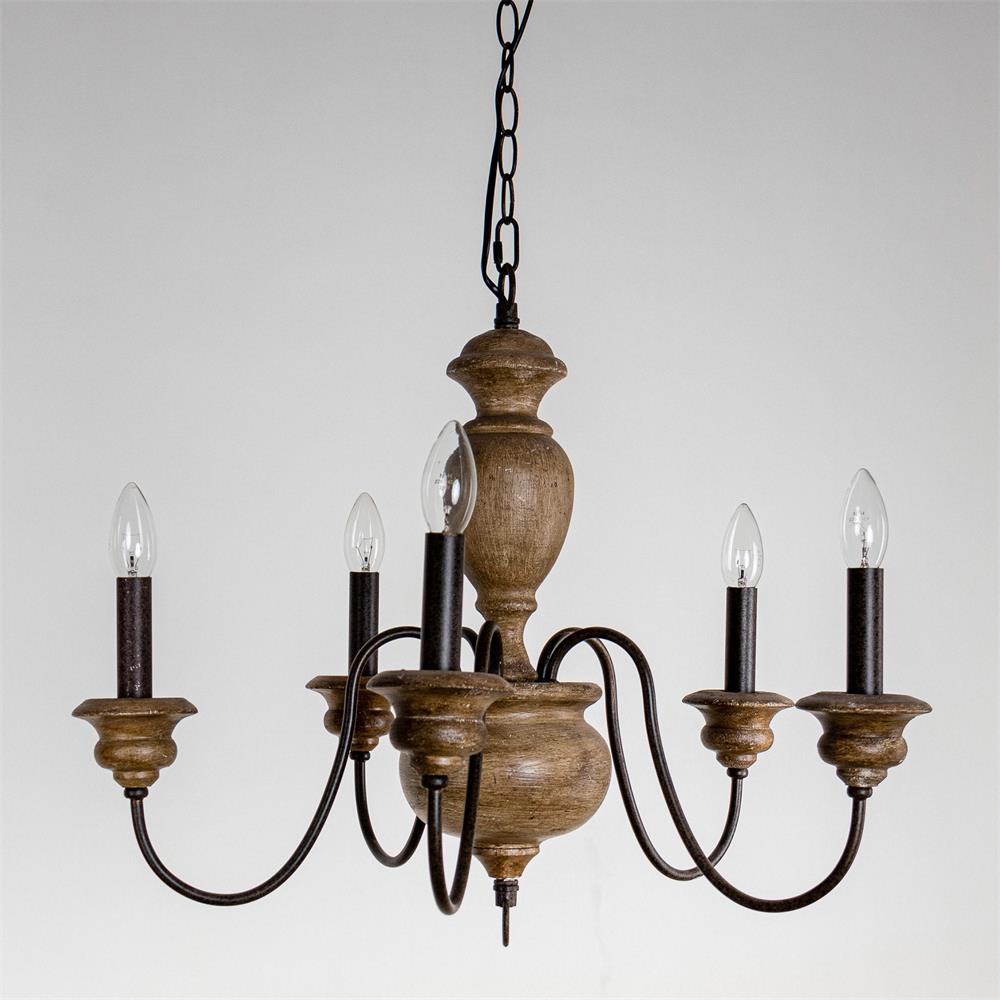 Evvine Lustre Vintage Industriel en Bois et Métal - Neutralighting
