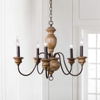 Evvine Lustre Vintage Industriel en Bois et Métal - Neutralighting