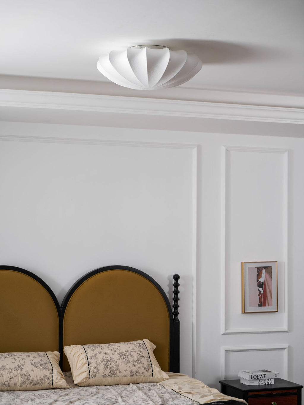 Solara Plafonnier Tissu Coquillage Sculptural Élégant - Neutralighting
