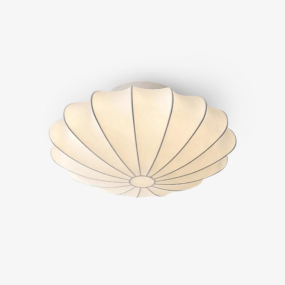 Solara Plafonnier Tissu Coquillage Sculptural Élégant - Neutralighting