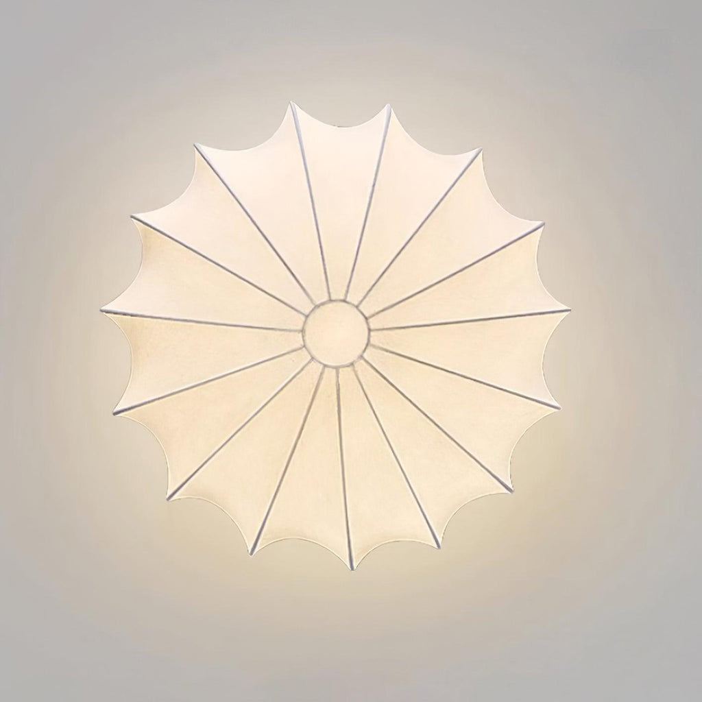 Solara Plafonnier Tissu Coquillage Sculptural Élégant - Neutralighting
