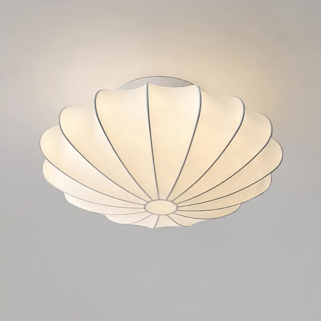Solara Plafonnier Tissu Coquillage Sculptural Élégant - Neutralighting