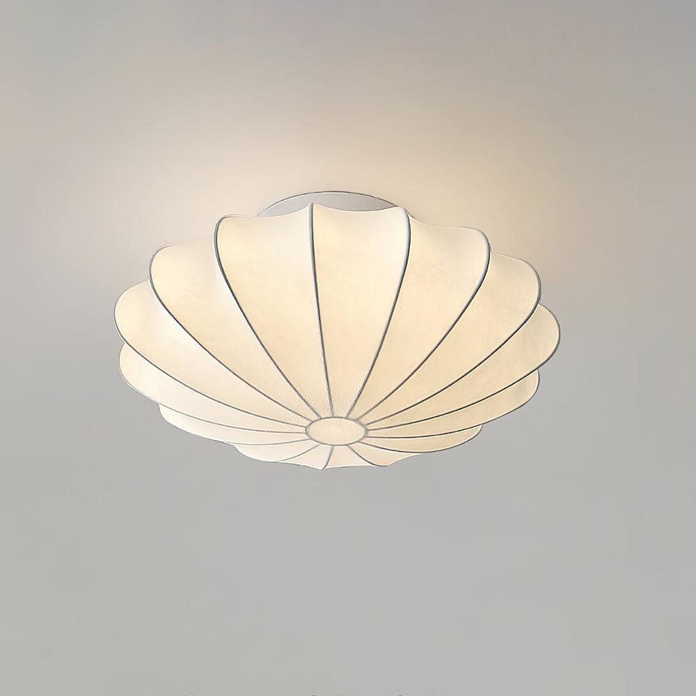 Solara Plafonnier Tissu Coquillage Sculptural Élégant - Neutralighting