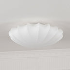 Solara Plafonnier Tissu Coquillage Sculptural Élégant - Neutralighting