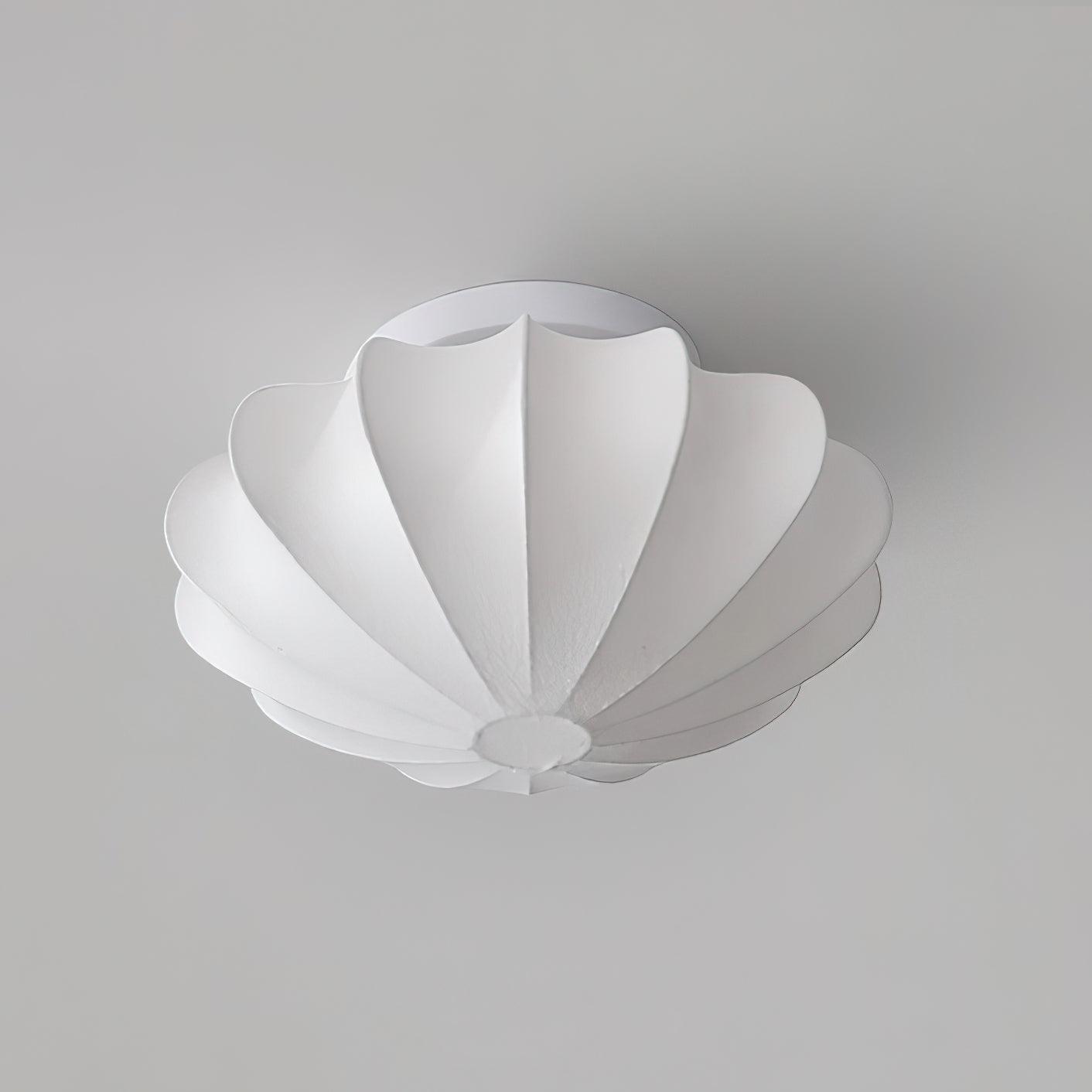 Solara Plafonnier Tissu Coquillage Sculptural Élégant - Neutralighting