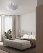 Solara Plafonnier Tissu Coquillage Sculptural Élégant - Neutralighting