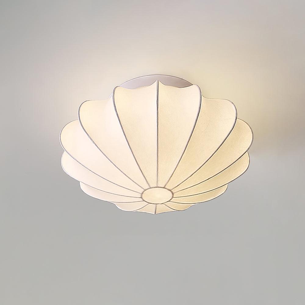 Solara Plafonnier Tissu Coquillage Sculptural Élégant - Neutralighting