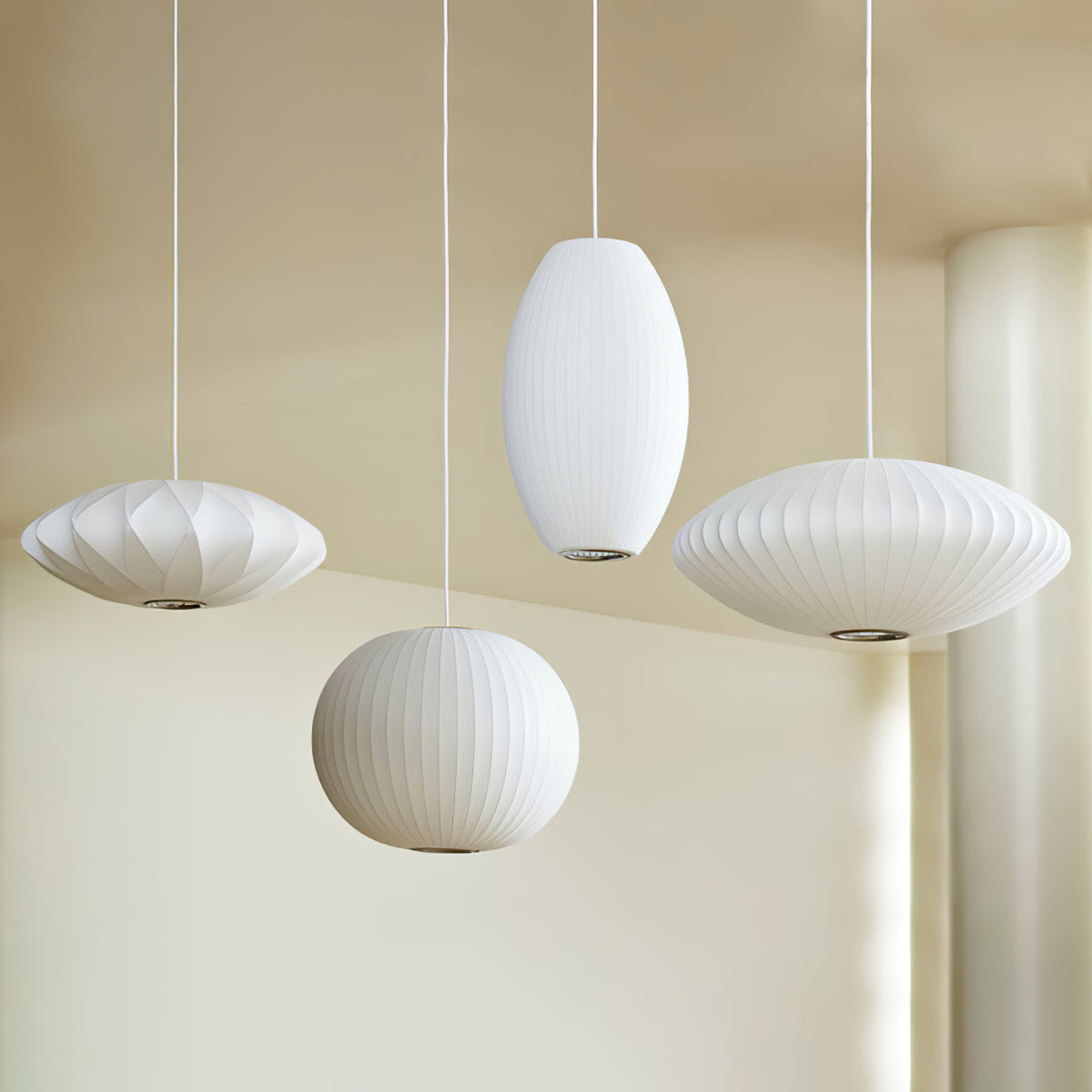 Solarnce Suspension Minimaliste en Soie et Acier - Neutralighting